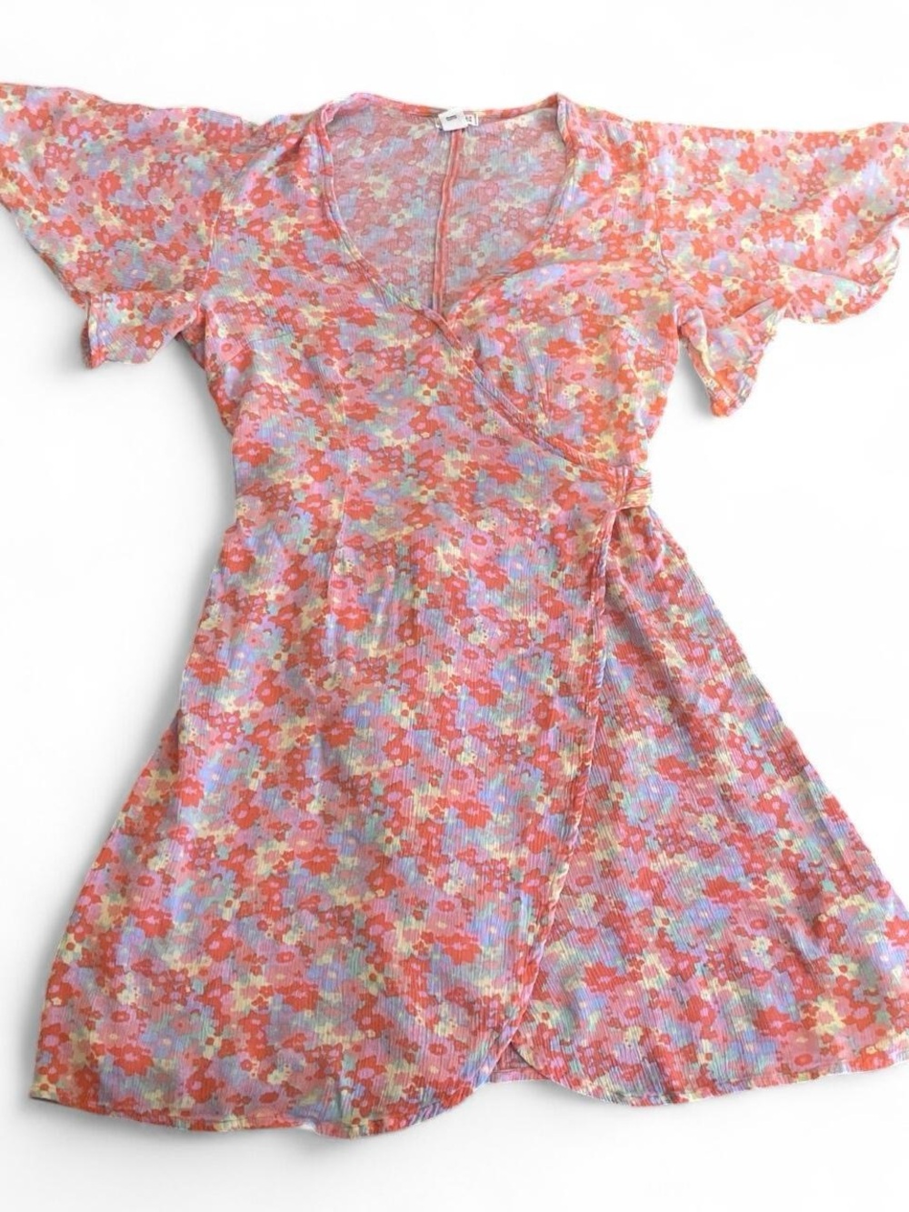 Billabong Coral Floral Wrap Dress